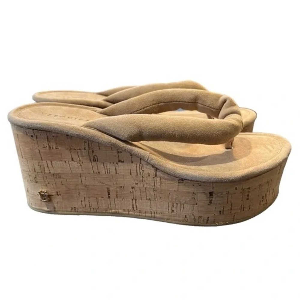 Veronica Beard Geno Cork Platform Thong Sandals Women's 9.5 Slip On